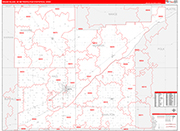 Grand Island Metro Area Wall Map Red Line Style